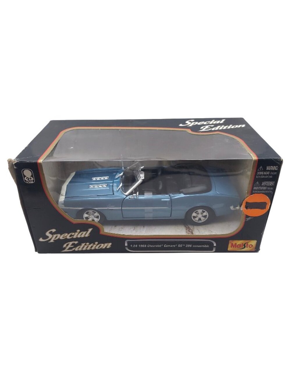 Maisto 1968 Chevy Camaro SS 396 Convertible Blue Special Edition 1:24 Die Cast